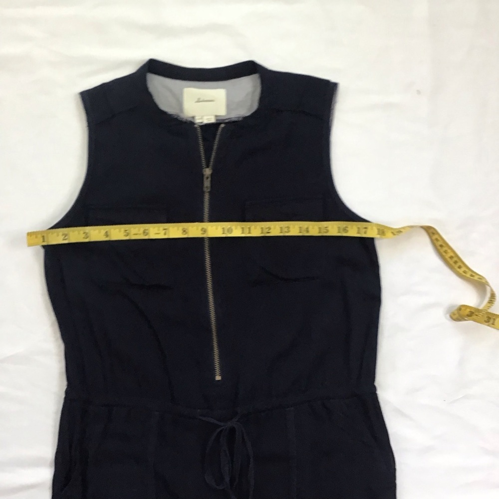 Elevenses Women Elegant Dark Blue Round Neck Drawstring Ankle Fun Jumpsuit XXS - Picture 7 of 12